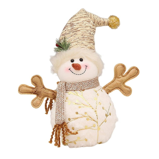 Muñeco de nieve navideño de peluche corto para el hogar, habitación infantil, fiesta 15cmx22cmx38cm