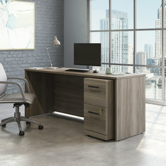 Sauder Affirm Engineered Wood 72 x 24 Desk and Mobile File in Hudson Elm