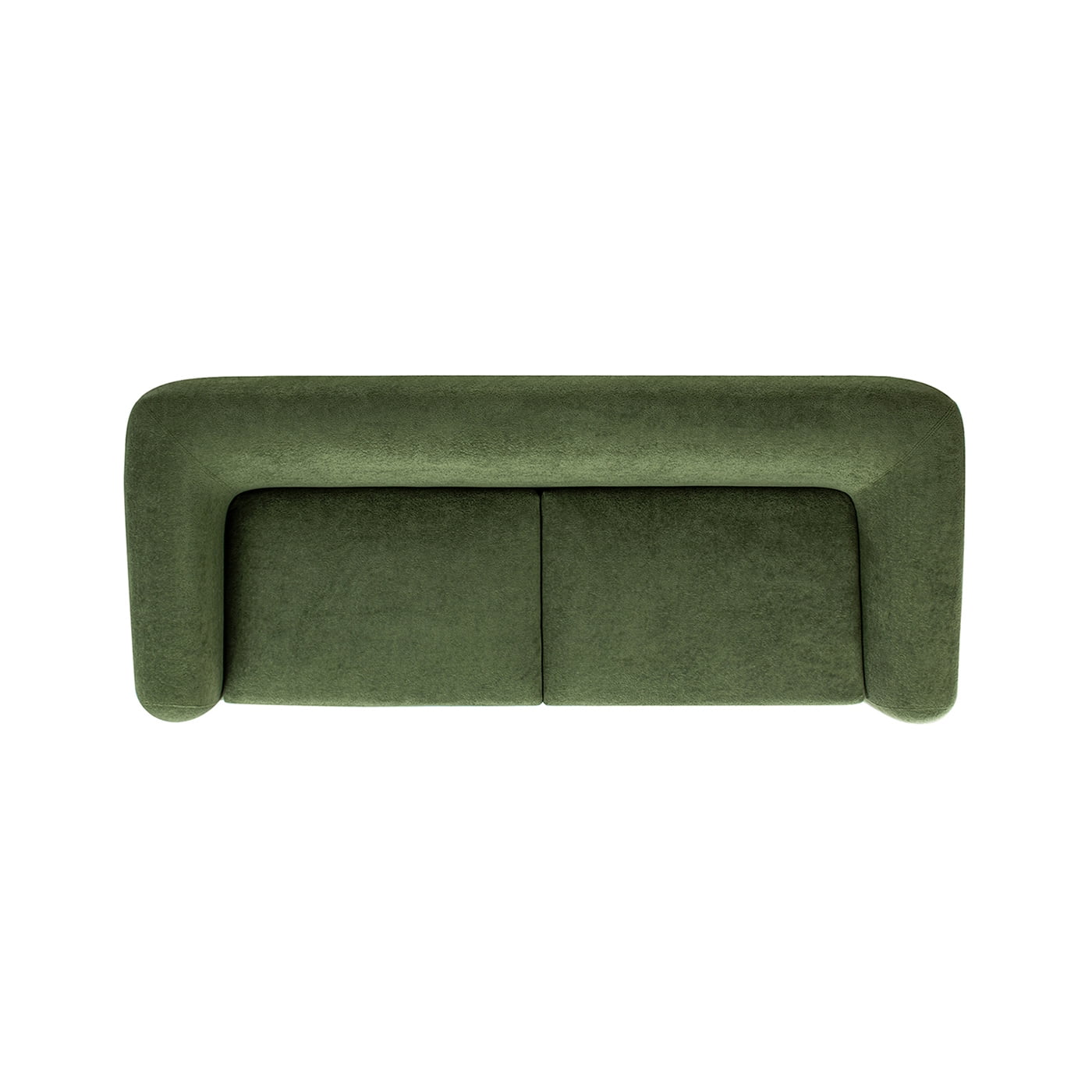 Jennifer Taylor Home Alpine 90.5" Modern Scandinavian Boucle Minimalist Round Arm Sherpa Sofa, Moss Green Fleeced Teddy