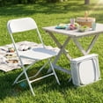 thumbnail image 5 of JOYMOR 10 Pack White Plastic Folding Chair, Indoor Outdoor Stackable Seat, 5 of 9