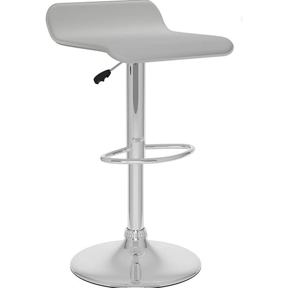 Nicer Furniture Swivel Faux Leather Adjustable Bar Stool in White