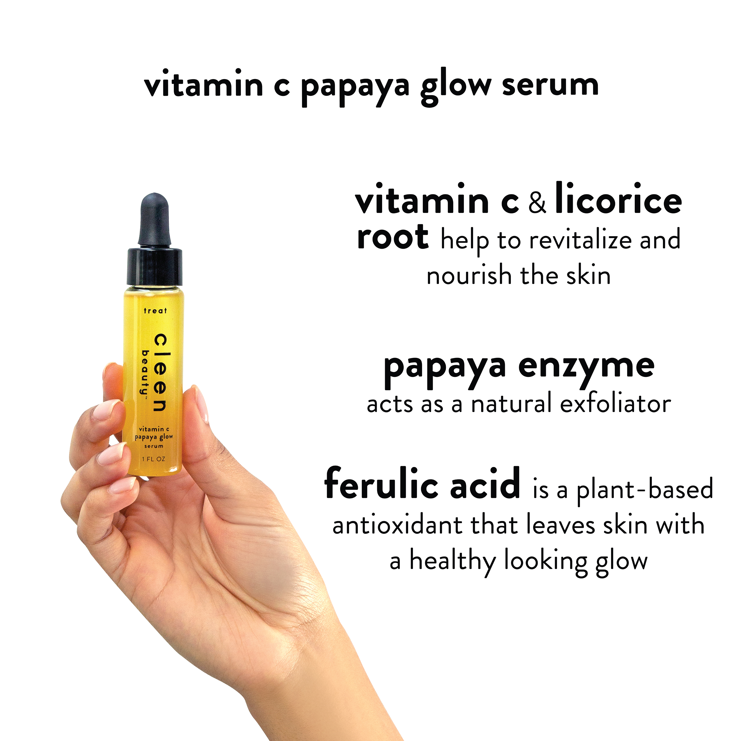 cleen beauty Vitamin C Papaya Glow Serum, 1 fl oz - image 2 of 10