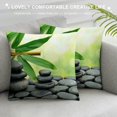 thumbnail image 3 of Orinice Bamboo Leaves Rocks Graphic Decorative Cushion Throw Pillow Cover for Home Couch Living Room Sofa Car Bedroom, Durable Material, 1PC 22x22in, 3 of 5