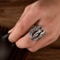 thumbnail image 4 of Biplut Gothic Men Cross Guardian Angel Wings Carved Biker Finger Ring Jewelry Gift, 4 of 12