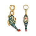 thumbnail image 3 of 14K Yellow Gold Blue Enameled Genie Lamp Charm Pendant Necklace with Chain for Women, 3 of 5