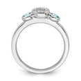 thumbnail image 2 of 925 Sterling Silver Stackable Expressions Dbl Round Blue Topaz & Dia. Ring Size: 8; for Adults and Teens; for Women and Men, 2 of 5