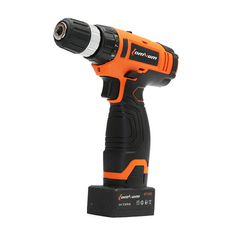 24V Electric Drill Screwdriver Cordless Mini Portable Inpact Wrench Rechargeable Lithium Ion Li-Battery 2 Speed Power Tools Hammer Home Decor Driver 0-1450R/MIN Household With (Best Portable Power Tools)