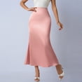 thumbnail image 7 of Ynynloco Womens Satin Silk Maxi Skirts Trendy High Waist Drawstring Flared Casual A-Line Long Skirt for Women, 7 of 7