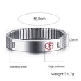 thumbnail image 2 of Brazalete de Identificación de Cadena Médica de acero Inoxidable para Hombre 12 Mm Fernando Pulsera de acero inoxidable, 2 of 6