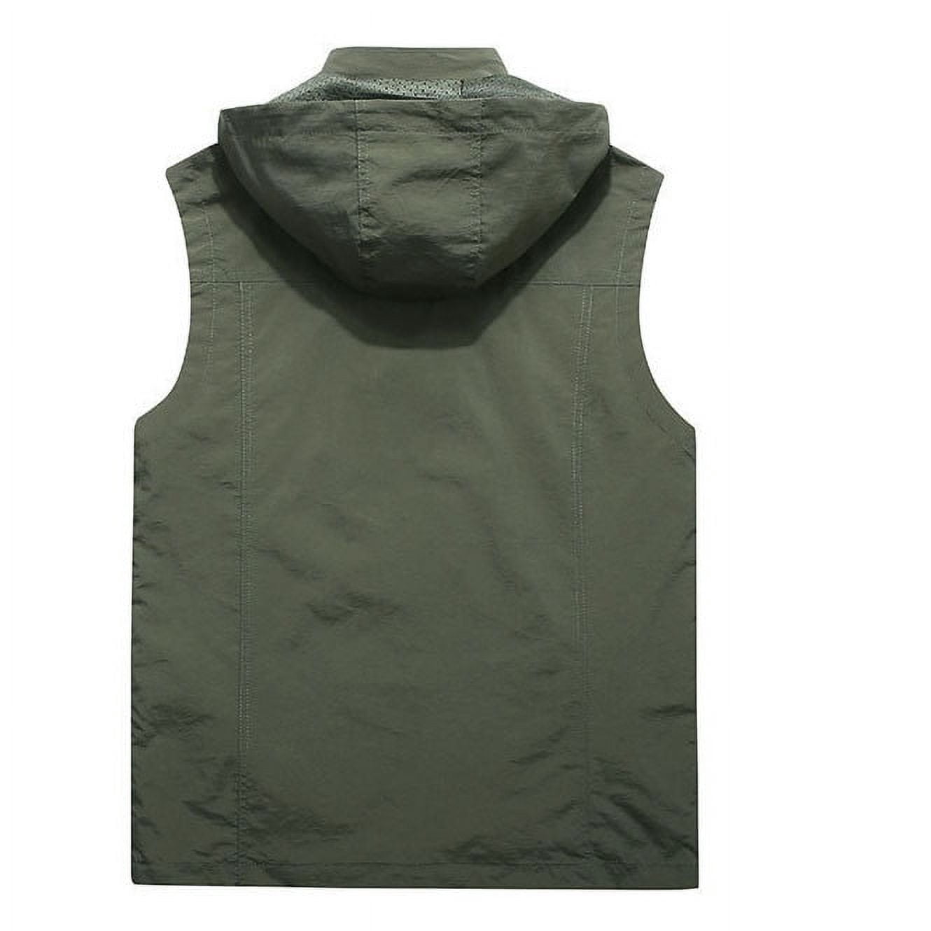 Wenyuyu Hooded Vests for Men Zip Up Softshell Sleeveless Outerwears Casual Loose Breathable Running Hiking Vests with Pockets