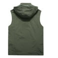 thumbnail image 5 of safuny Photo Cargo Vest Hiking Detachable Hoodie Fishing Travel Vest for Men Golf Jacket Multi Pockets Zipper Vests Workout Sleeveless Stand Collar Lightweight Green L, 5 of 6