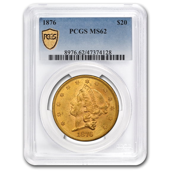 1876 $20 Liberty Gold Double Eagle MS-62 PCGS