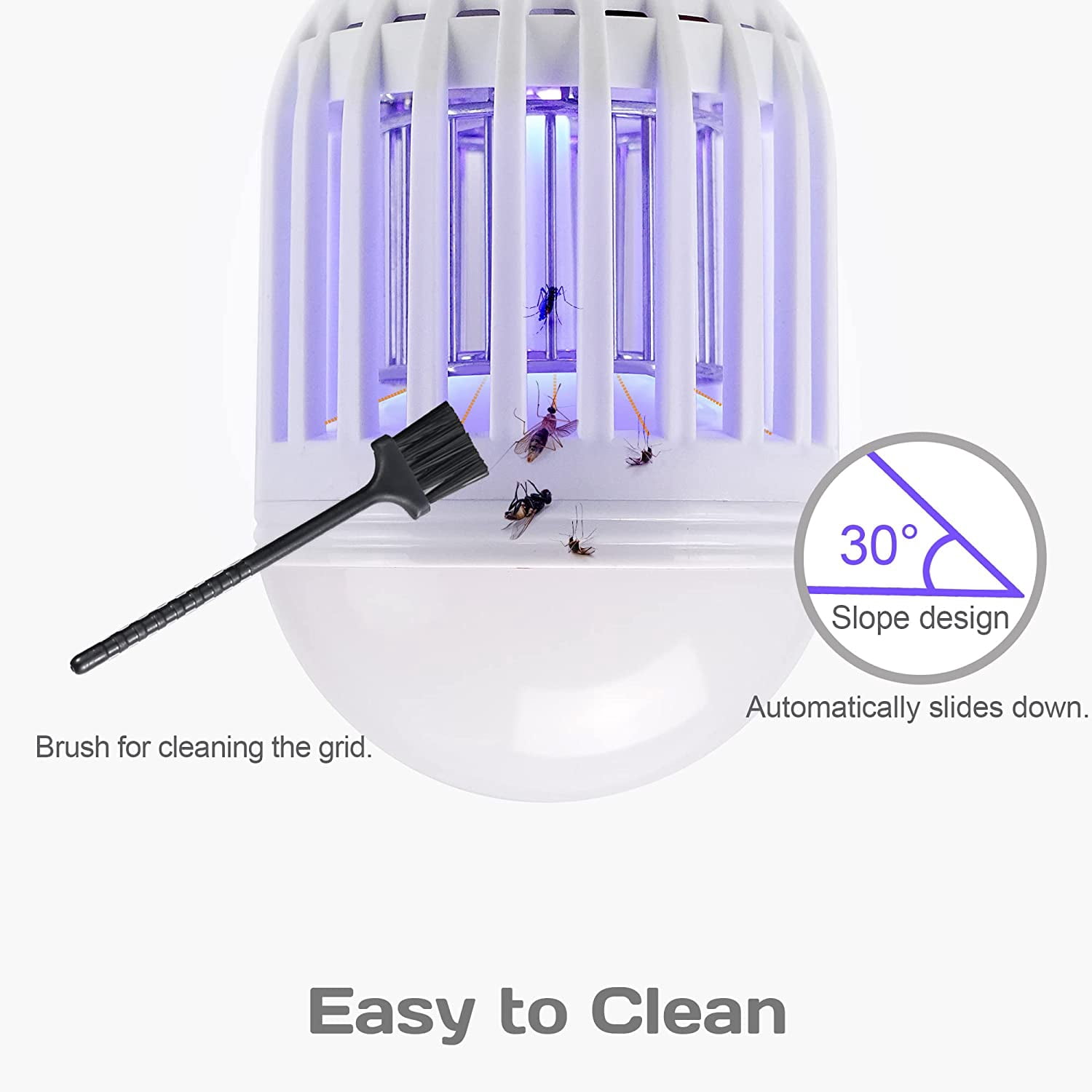 [2-Pack] Bug Zapper Light Bulb 2-in-1 Indoor Mosquito Zapper Gnat Trap- Electric Fly Insect Killer&Bug Catcher for Home Backyard Patio