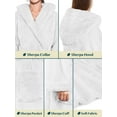 thumbnail image 4 of PAVILIA Women Hooded Plush Soft Robe | Fluffy Warm Fleece Sherpa Shaggy Bathrobe (S/M, White), 4 of 7