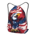 thumbnail image 3 of XMXT Unisex Drawstring Backpack for Women Men, Striped Flag Eagle Print Waterproof Gym Bag String Bags for Shopping Sport Travel, m, 3 of 8