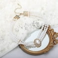 thumbnail image 5 of Multi Row Pearl Necklace Simulated Pearl Chokers 20s Flapper Necklace Sparkly Rhinestone Pearls Choker, 5 of 5