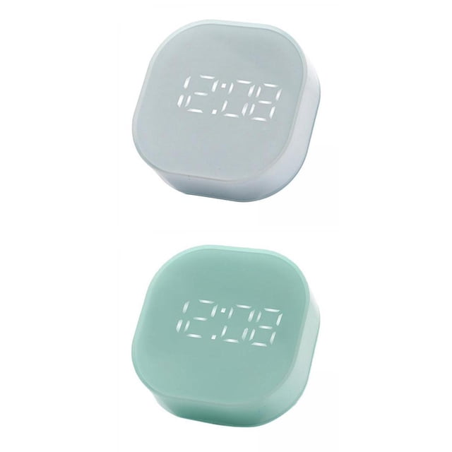 2 Pcs Mini Compact Electronic Digital Alarm Clock Timer USB for Home Bedroom Baoblaze none