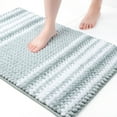 thumbnail image 4 of REGALWOVEN Chenille Bathroom Rug Extra Soft Fluffy, Striped Bath Mat Shaggy Rugs Super Absorbent Area Rugs Light Cyan 20"x32", 4 of 7