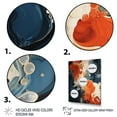 thumbnail image 3 of Designart "Liquid Ink Waves Blue and Orange Fusion V" Abstract Canvas Wall Art - Modern Blue Abstract Painting Bedroom Canvas Wall Art, 3 of 6