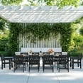 thumbnail image 2 of 12-Piece All-Weather HDPE Patio Dining Set for 10 with Umbrella Hole (Black), 2 of 11