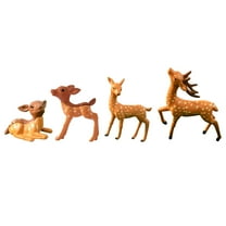 OUNONA  4 Pcs Forest Animal Figurines Mini Animals Sika Deer Statue