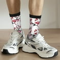 thumbnail image 4 of Uemuo Cherry Blossoms Pattern Women's Crew Socks, Soft Durable Breathable Moisture-Wicking with Odor Control Cotton socks, 4 of 9