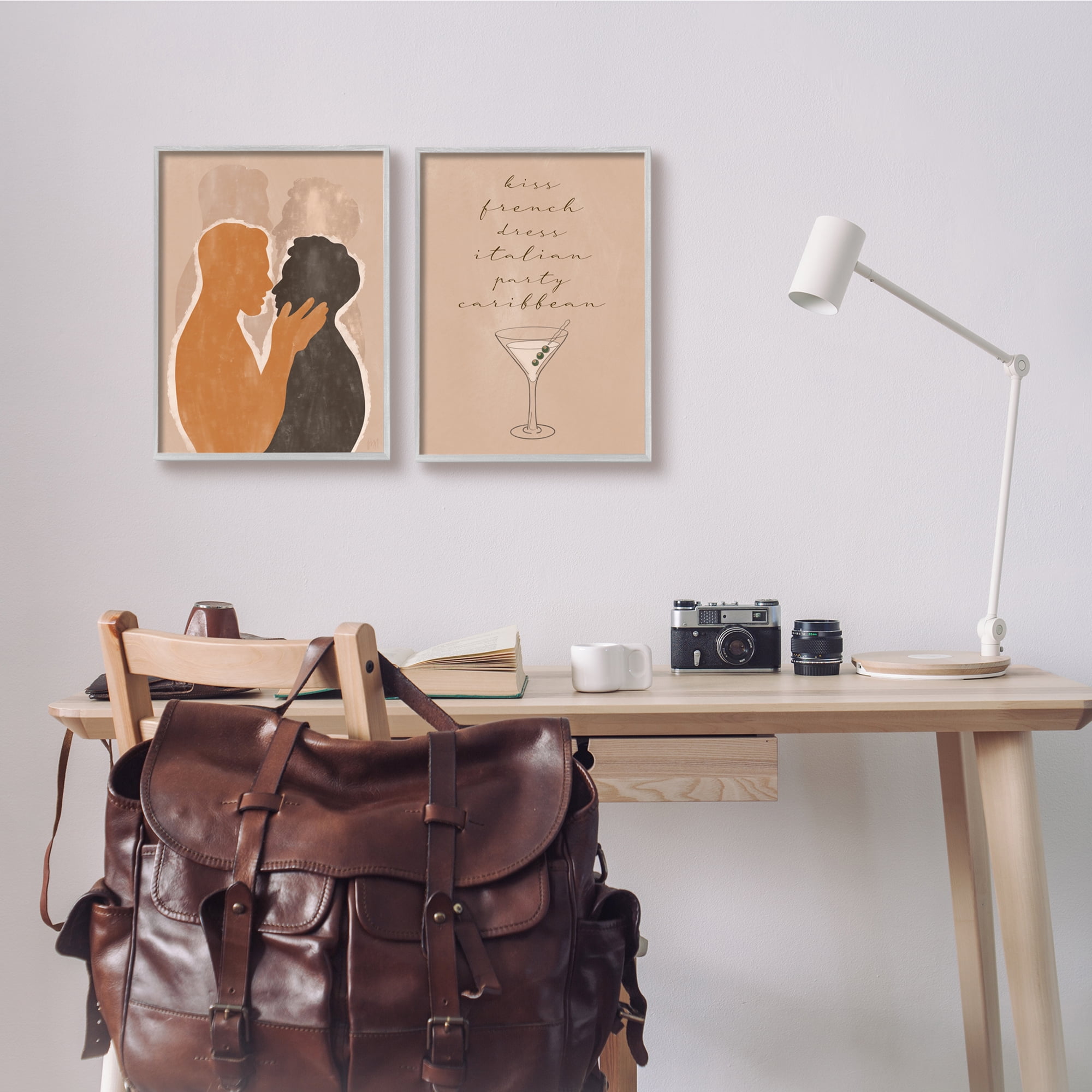 Stupell Indtries Kiss French Party Caribbean Phrase Male Couple Embrace,11 x 14,Design by Birch&Ink