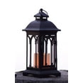 thumbnail image 2 of 12.25" Black Iron Gothic-Style Lantern with LED Flameless Pillar Candle, 2 of 2