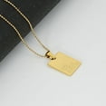 thumbnail image 4 of Collar con colgante de letra rectangular de acero inoxidable de Europa y Estados Unidos para mujer, cadena de clavícula con colgante de letra cuadrada de acero de titanio de 18 quilates, 4 of 6