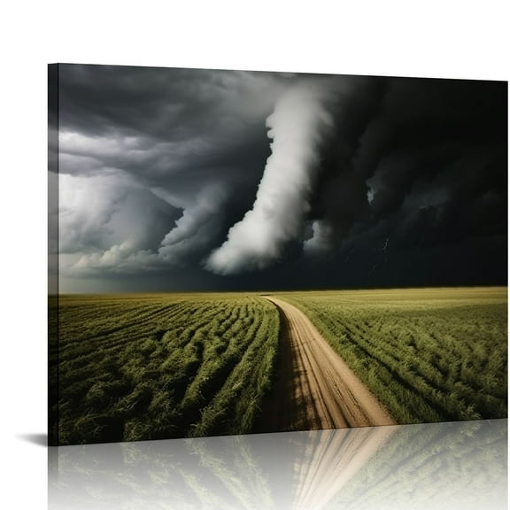 Nawypu Collapsing Force Tornado Weather Environment Farmland Poster Unique Canvas Wall Art Maximalist Aesthetic Decor Bedroom Bathroom Preppy Dorm Home Decor