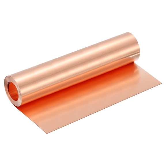Pure Copper Sheet Roll, 0.5mm 24Ga Thick T2 Copper Flashing 1530mm x 305mm/5Ft x 12in Copper Strip Soft Copper Metal Foil Plate for Craft Electrical House Repair