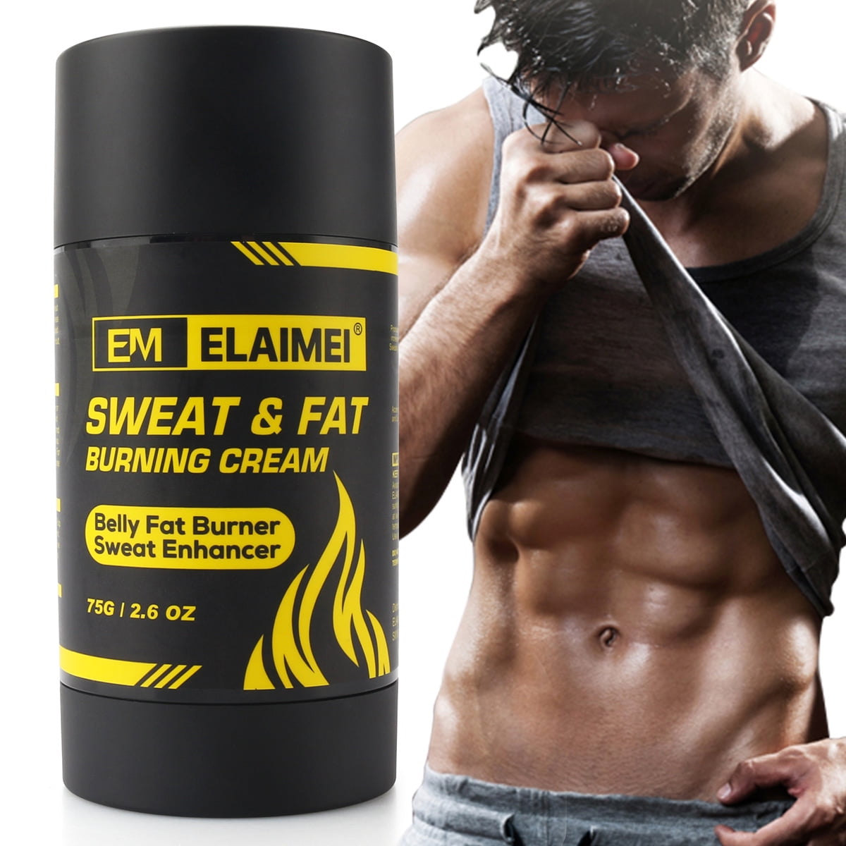Elaimei Fat Burning Cream for Belly, Sweat Enhancer Gel for Men Weight