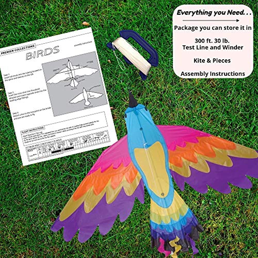 Paradise Bird Kite - 70 x 36 in, 300 ft Tested Line & Winder by Premier Kites