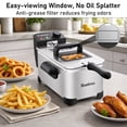 thumbnail image 6 of Bluebow Electric Deep Fryer with Basket, 3.2QT/3L Oil Capacity for Home Use, 1700W Immersion Fryer, Adjustable Temperature, Lid with Easy-viewing Window, Stainless Steel, 6 of 9