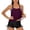 B, variant on Plus Size Floral Print Tankini Swimwear Two Piece Swimsuit With High Waist Bottom And