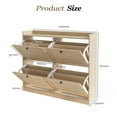 thumbnail image 3 of Huisuilinss Shoe Storage Cabinet With 4 Flip Drawers,Narrow Shoe Cabinet,Freestanding Hidden Shoe Rack Organizer With Open Storage,Wooden Legs For Hallway Bedroom Living Room Entryway, 3 of 7