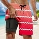 thumbnail image 2 of Pantalones deportivos de playa informales para hombre, tallas grandes, con rayas degradadas: diseño de doble capa, poliéster-spandex, cintura elástica, múltiples bolsillos, tallas S-XXXXXL., 2 of 4