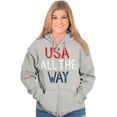 thumbnail image 3 of USA All the Way American Pride Unisex Fleece Graphic Zip Up Hoodie Brisco Brands 5X, 3 of 6