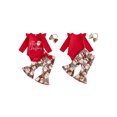 thumbnail image 2 of RUINIXCW Baby Girls Christmas Outfit Long Sleeve Romper Print Pants Headband, 2 of 8