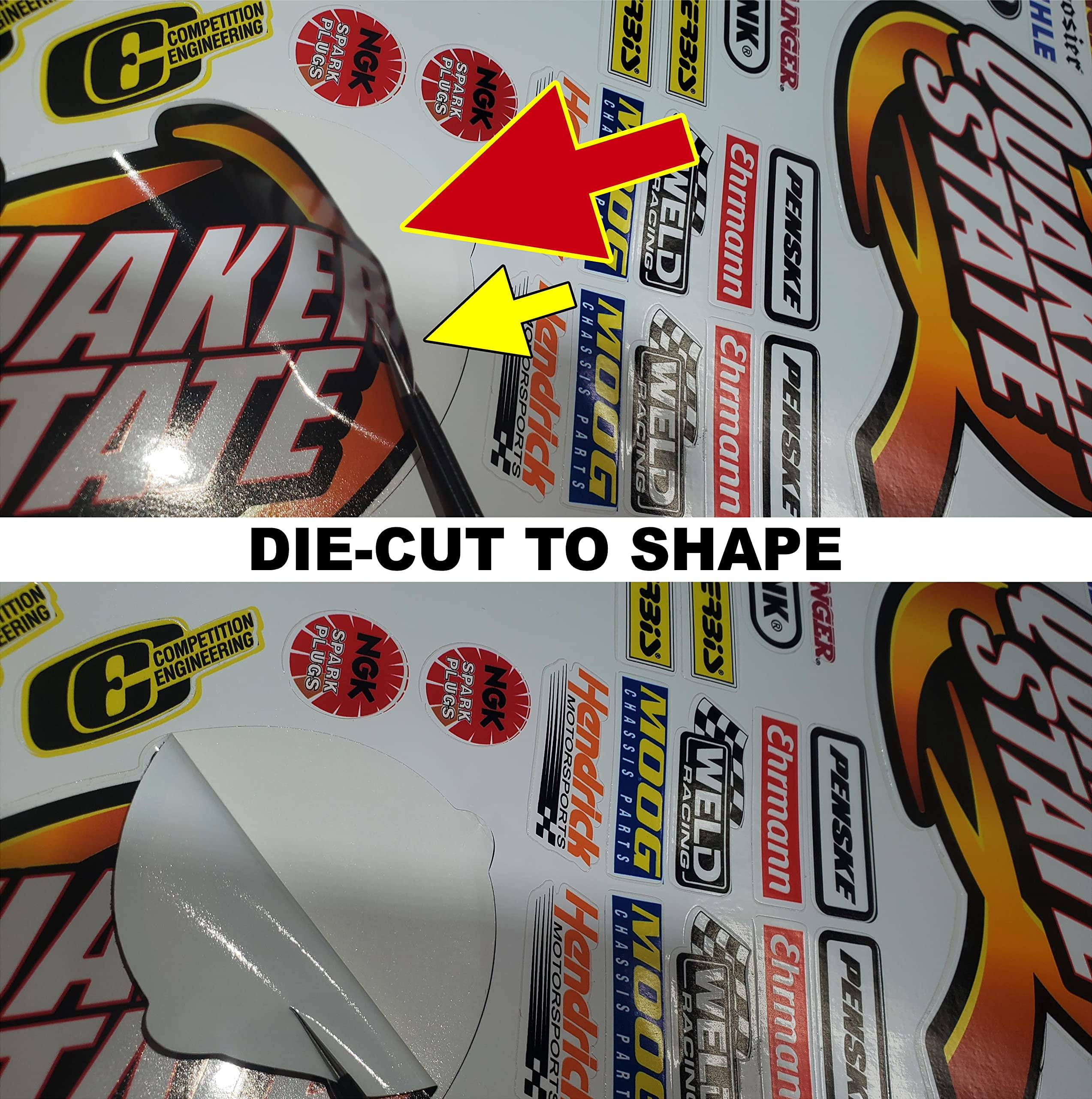 White Vinyl Sticker Variety Sheet 75-1/10th - 1/8th Scale Large 6.8" x 9.2"h Vinyl R/C Model Decal Sticker Sheet Radio Control Lexan Body