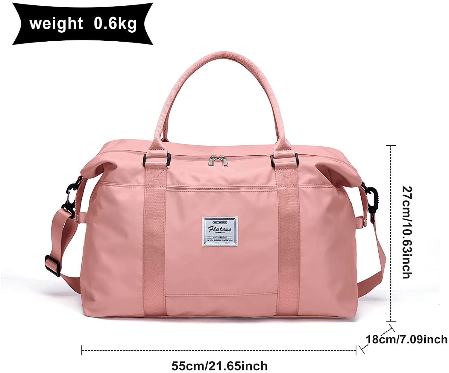 BAOSHA Large Travel Bags for Women Holdall Weekend Bag Sports Gym Bag  Travel Duffle Overnight Bag HB-23 (HS)