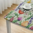 thumbnail image 4 of PIKWEEK Tablecloths Square Table Cover Tulip Lavender Flower Plant Watercolor Floral Spring Summer white, 4 of 7