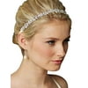 Mariell Crystal Cluster Bridal Wedding Headband Hair Vine with Ivory Ribbons