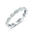 thumbnail image 3 of Simulated Cubic Zirconia Size-9 Full Eternity Stackable Ring Wedding Band 925 Sterling Silver, 3 of 7