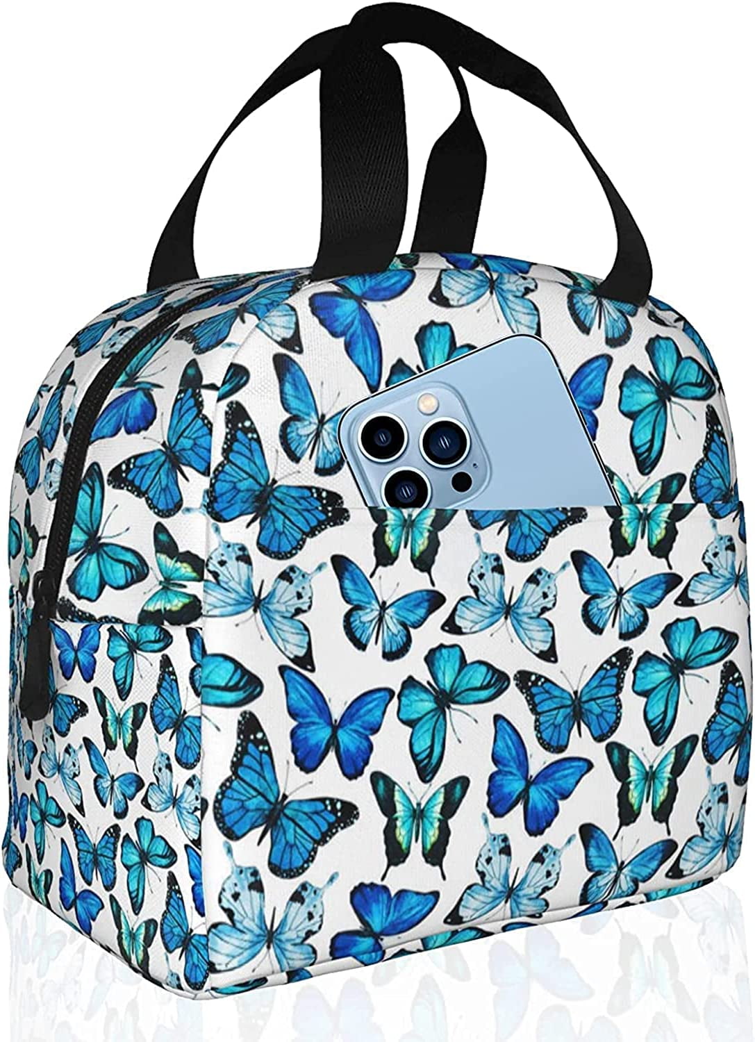 Sunyuer Insulated Lunch Bag for Women, Butterfly Lunch Box, Waterproof ...