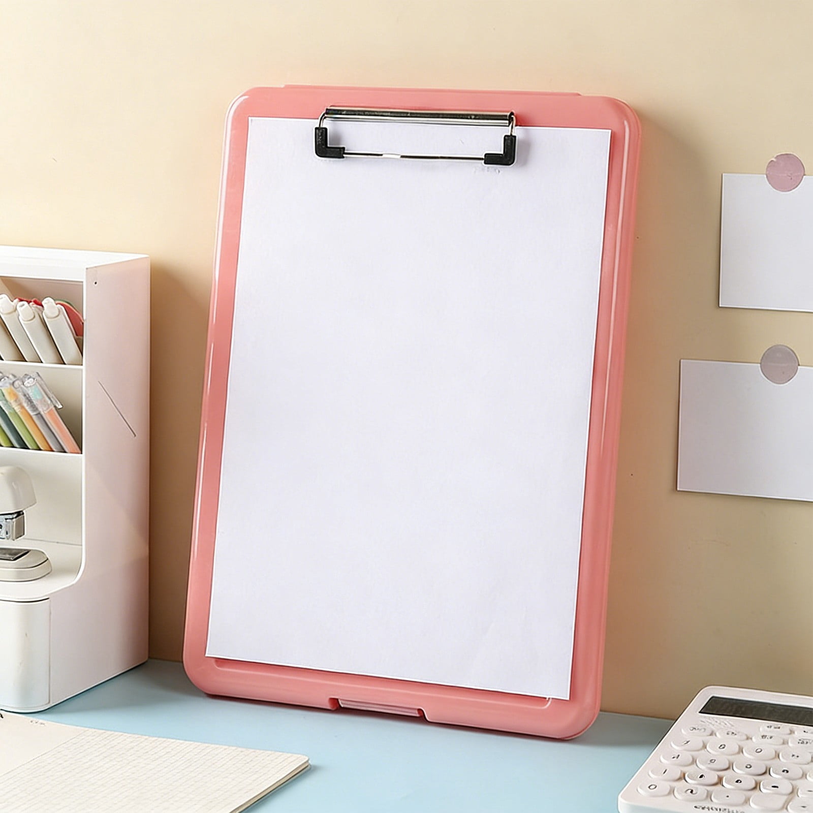 Clipboard with Storage 13.4x9.4 Inch Heavy Duty Plastic Clipboard with Low Clip, Nursing Folder with Pen and High Capacity Storage