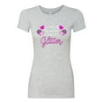 thumbnail image 2 of Wild Bobby, Cheer So Hard I Sweat Glitter Cheerleading Gift Team Squad, Pop Culture, Women Slim Fit Junior Tee, Heather Grey, XX-Large, 2 of 4