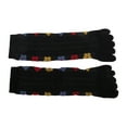 thumbnail image 4 of Unique Bargains 1 Pair Five Toe Socks Comfortable Mid-length Cute Flower Socks for Women Black, 4 of 6