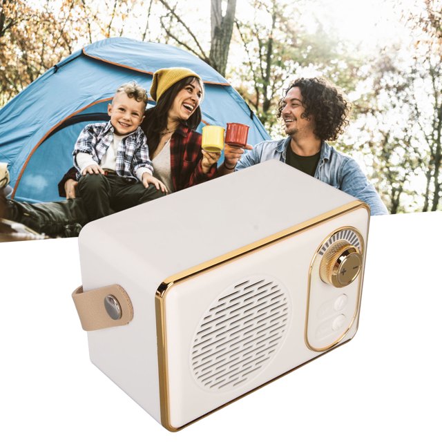 Retro 5.0 Speaker Vintage Mini Speaker Memory Card AUX USB Rechargeable MP3 Player for Camping Party Gift