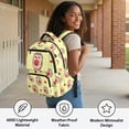 thumbnail image 5 of HUIACONG Cute Hedgehog Apple Print School Backpack for Teens Age 7-18 Multi Pocket Scuff Resistant Lightweight Adjustable Padded Straps Water Repellent Bookbag for School Travel Daily Use, 5 of 7